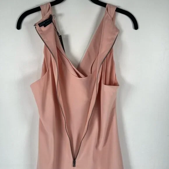 NWT alice + olivia Classics Harmony Racerback Cowl Neck ALine Blush Mini Dress 6